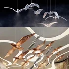 Palace Pendant Villa Pendant Light Custom Elegant Style Villa Hall Palace Swan Shape Led Chandelier Pendant Light