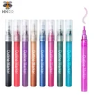 8 Colors Metallic Double Line Marker Pen Glass Metal