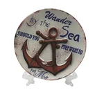 Custom size souvenir Resin decorative plate wall plates with Anchor design