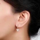 Triangle Shaped Triangle Geometric Inverted Triangle Shaped Gold Plated Triangle Earrings