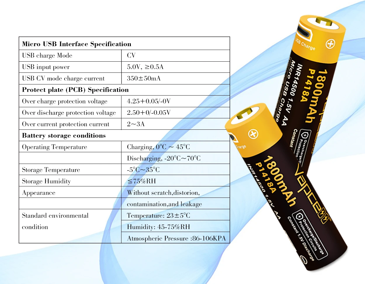 Vapcell Inr Aa Mah P A Bms V Usb