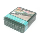 Colorful Small Rectangular Beautiful Hinged Lid Stationery Cosmetic Tin Canister Packing Baby Gift Tin Box