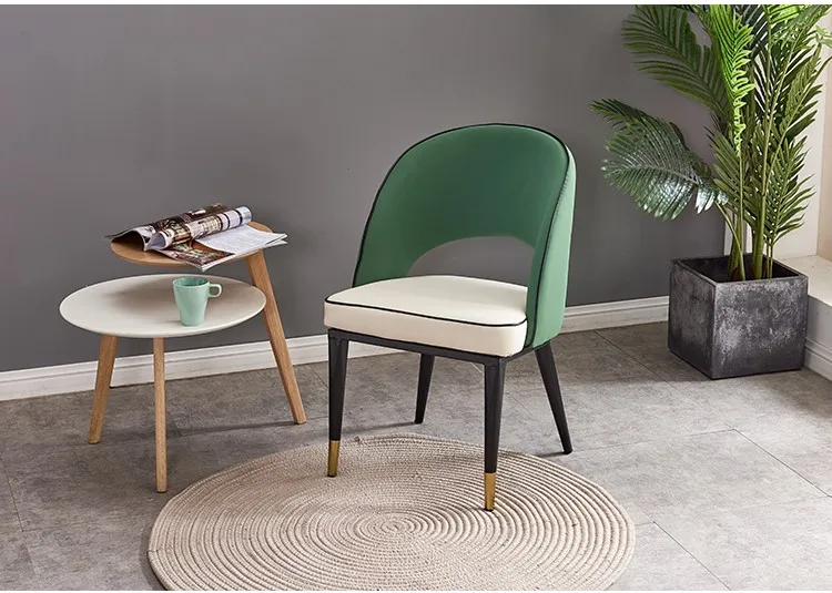 Modern Reception Hotel Cafe Chairs Fabric Velvet Dining Chair