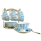 Home Ceramic Six-piece Gift Set of Coffee Cups and Saucers with Bbox