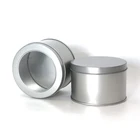 China Factory Plain Mint Metal Tin Gift Case Stock Tin Container Round Tin Box With Clear Window