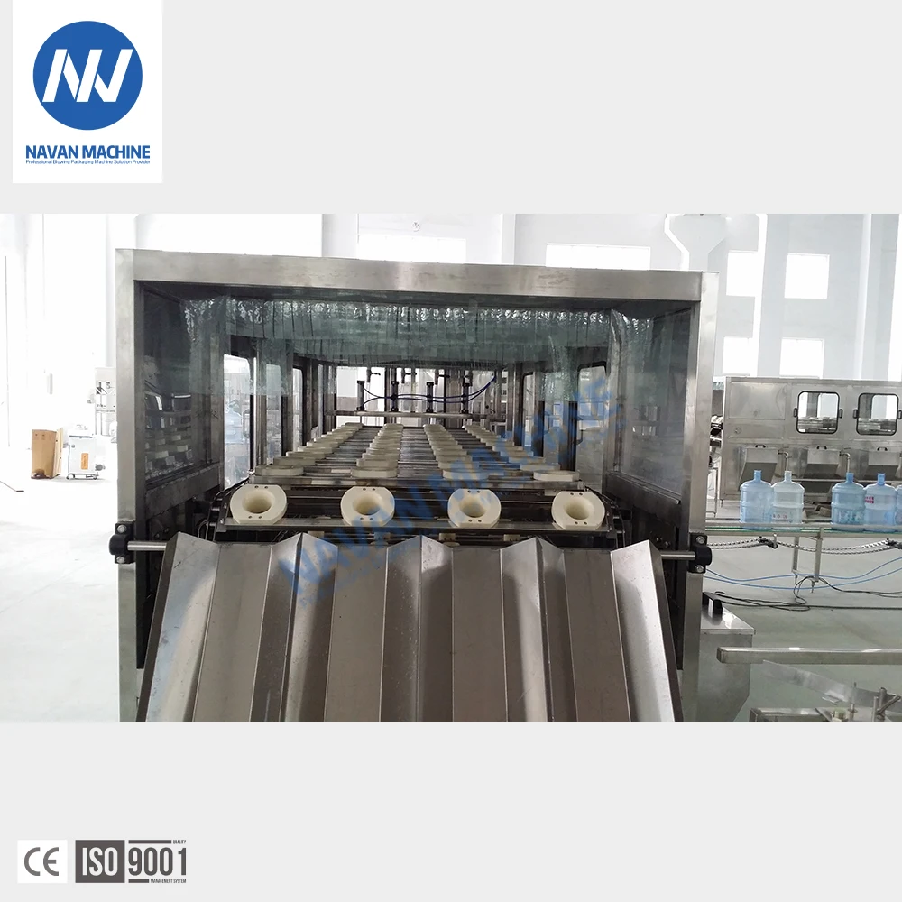 Automatic 5 Gallon Plastic Barrel Water Filling Machine Brush Cap Capping Production Line for Juice Bottles Core PLC Components factory