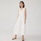 Summer loose casual white 100% cotton big size dress