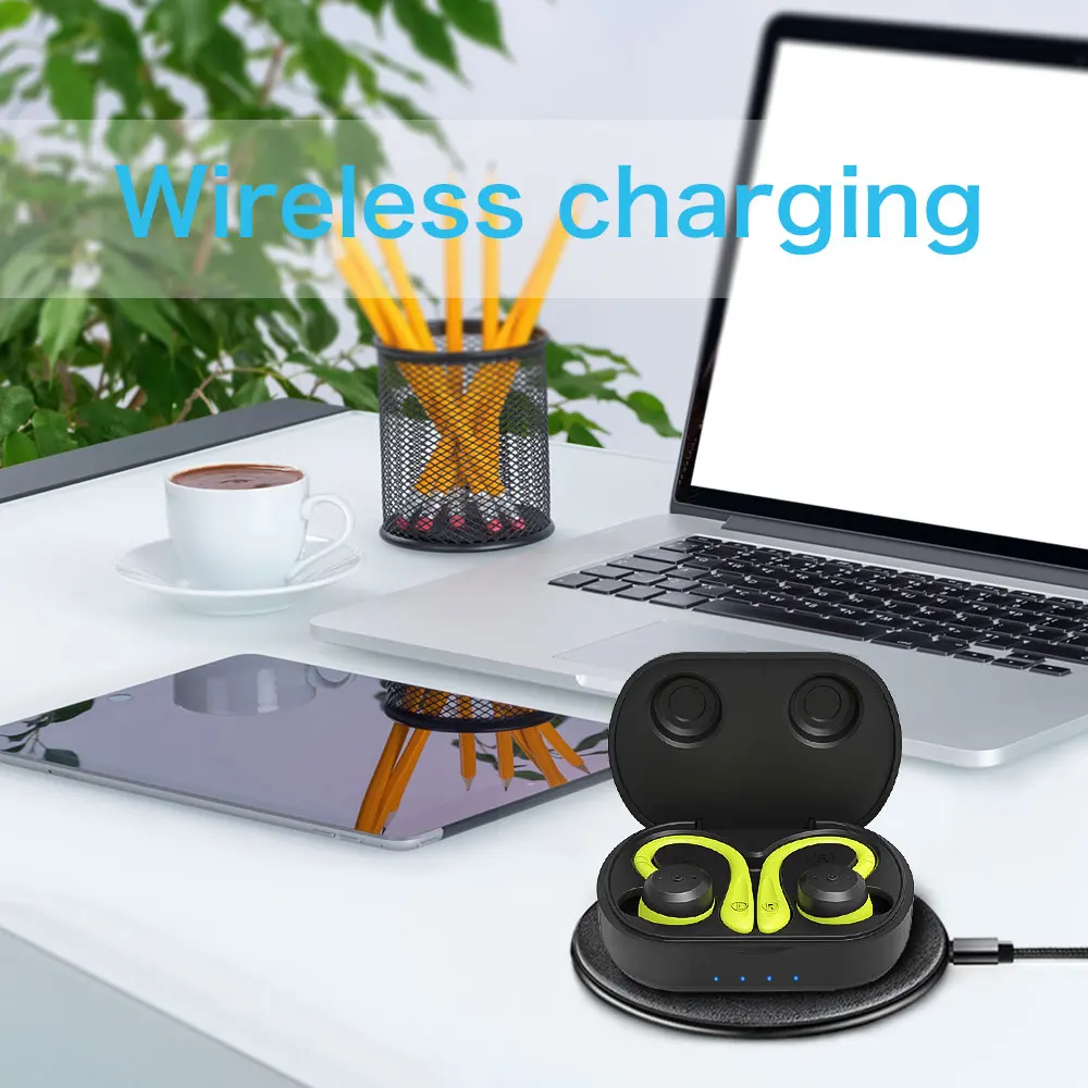 New amazon hot wireless earbuds bluetooth 5.0 with magnetic charging case support Wireless Charging Airoha 1532 - ANKUX.COM