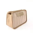 20/21 SS quilted cosmetic bag cosmetic bag comfortable simple square design quilted stripe easy to carry