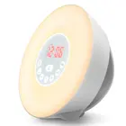 2020 New design 7 color changing touch wake up light alarm clock with wake up light and FM Radio