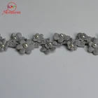 3D Beading flowers chiffon trim for bride garment accessories