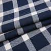 Navy and white yarn dyed waffle cotton 100% custom plaid fabric
