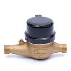 Bangladesh ISO 4064 Class B 15mm multi-jet dry dial type inner adjustment device cold water meter with copper pipe nut