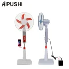 2019 new design 12v dc rechargeable battery solar fan outdoor stand fan have led light and USB port