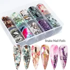 Foil 2020 Charms Nail Art Starry Sky Transfer Nail Foil Decals Snake Grain Nail Art Sticker