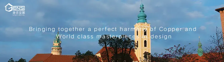 Custom copper window dormers for building materials