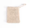 Natural linen drawstring foaming net to clean dead skin soap protecting cotton and linen soap bag