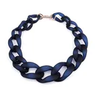 2019 handmade statement necklace colorful resin link chain braided necklace