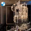New wedding centerpiece tall glass tubes candle holder crystal candelabra