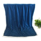 stock wholesale cheap relaxing comfortable super soft double layer solid flannel sherpa fleece throw blanket