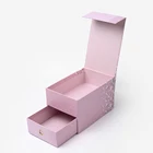 Custom Printing Pink Cosmetics Jewelry Admission Cardboard Paper Drawer Magnetic Gift Box