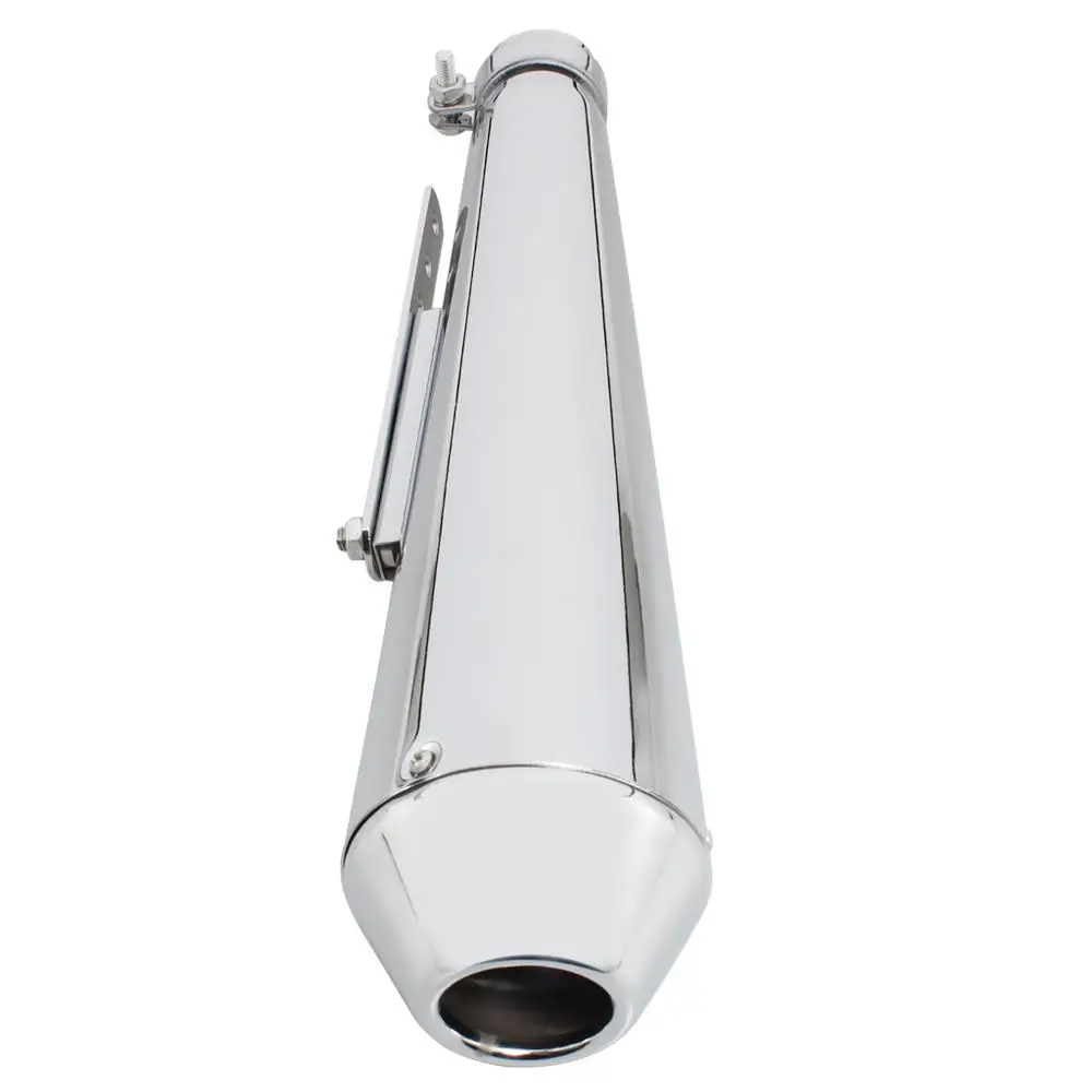 Motorcycle Cafe Racer Exhaust Pipe with Sliding Bracket Matte Black Chrome Universal 35mm 39mm 43mm