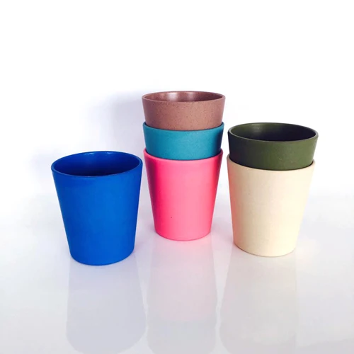 Biodegradabile Eco-friendly colore rosso riutilizzabile tazza di caffè in fibra di bambù