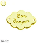 Custom bikini gold style tags clothes brand logos engraved name metal label plate for shawl