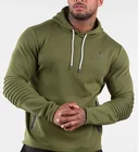 Gym Mens Curved Hem Muscle Bodybuilding Hoodie Cotton Spandex Plain Fitness Hoodies