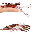 New Metal Shrimp Fishing Lure , Freshwater Artificial Likelife Metal Shrimp Bait With White Whisker