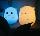 Cartoon cute pet pig cat dog battery usb rechargeable night light warm white desktop lamp Cute