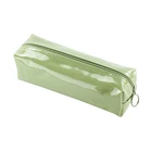 Q9275 fashion color PU leather girls pencil zipper bags cool REACH green pen case