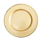 Wholesale Cheap Gold Rim Glass Charger Plate for Wedding