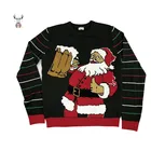 Custom Unisex Crewneck Jacquard Knitwear Pullover Jumper Cotton Acrylic Ugly Christmas Sweater