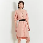 2019 Summer fashion new irregular dress high waist half sleeve v-neck chiffon women plus size dress