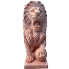Graphic Customization Decorative Natural Carved Stone Animal Garden Marble Lion