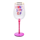 OEM/ODM Mother's Day Hand Painted Wine Glasses with Golden Rim