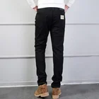 customized design available black mens spray on stretch skinny jeans