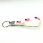Custom American flag Silicone Bracelet Keychain Silicon Band Key Chains Rubber Wristband For Promotion