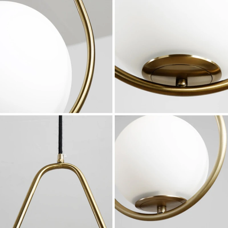 Round modern ball glass metal home decor chandelier pendant light