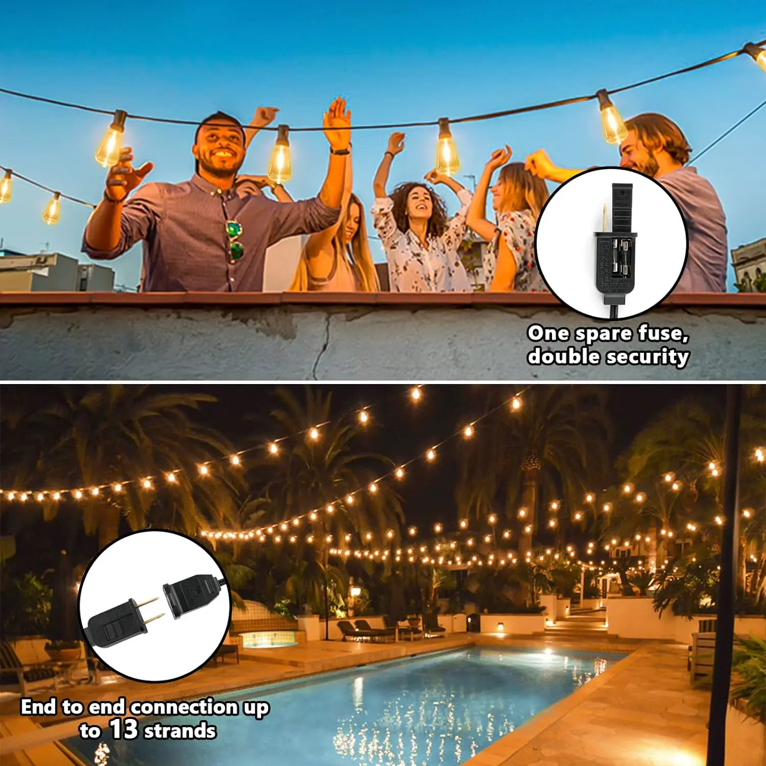 St G S Outdoor String Lights Waterproof Heavy Duty Led String