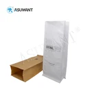 Asuwant Side Gusset Foil Coffee Bag With Degassive Valve Custom Brown Kraft Paper Bags Without Handle
