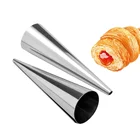 Baking Cones Stainless Steel Spiral Croissant Tubes Horn Bread Pastry making Cake Mold supplies