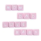 Wholesale Custom Silicone Black 12MM Alphabet Beads Loose Bead For Jewelry Making