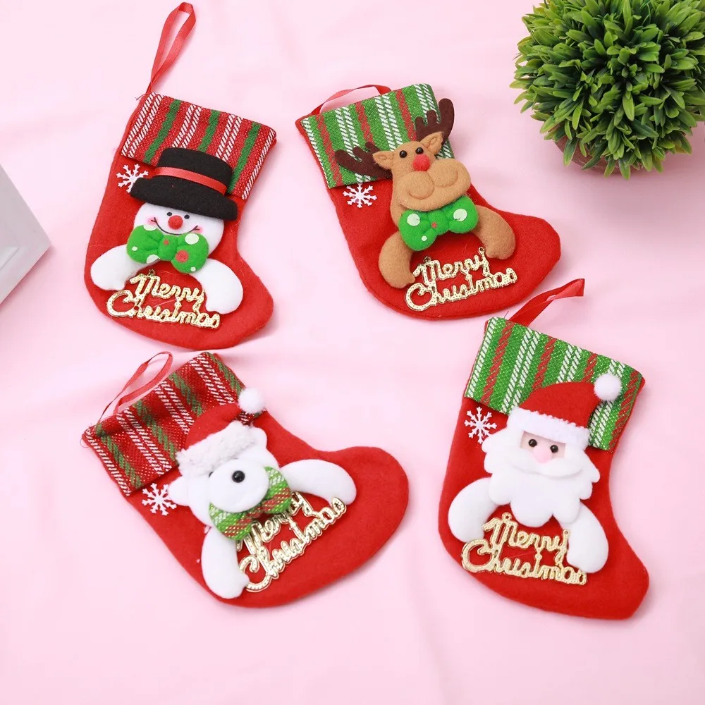 christmas stocking mini sock santa claus candy gift bag xmas