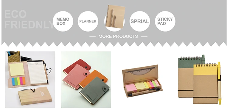 customized logo sticky notes notebook and pen gift set