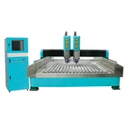 Fast speed synchronized cnc router for stone 2 heads plane engraving machine