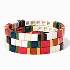 Promotion Jewelry Amazon Fashionable Customizable Colorful Square Alloy Paint Enamel Bracelet