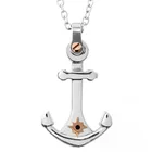 Jewellery Wholesale Custom Men's Stainless Steel Pendant Anchor Charms Stone Pendants Long Necklace Chain Jewellery