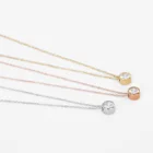 Popular Europe fashion stainless steel crystal pendant link chain necklace jewelry with zircon